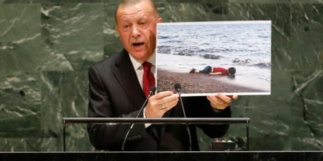 Presiden Turki Recep Tayyip Erdogan berbicara di depan Majelis Umum PBB