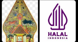 Logo Halal dan gunungan wayang