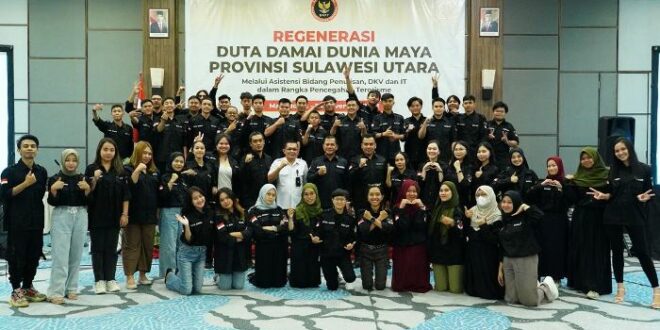 Direktur Pencegahan BNPT bersama Duta Damai Dunia Maya Provinsi Sulawesi Utara