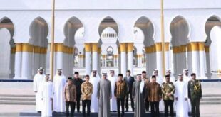 Presiden Jokowi dan Presiden UEA Mohamed Bin Zayed Al Nahyan saat meresmikan Masjid Raya Sheikh Zayed Al Nahyan
