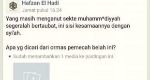 Status Hafzan El Hadi di Facebook